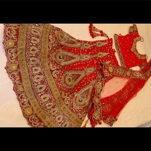 Red and Gold Bridal Lehenga